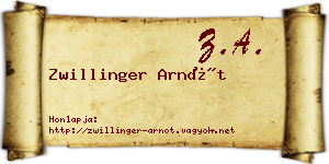 Zwillinger Arnót névjegykártya